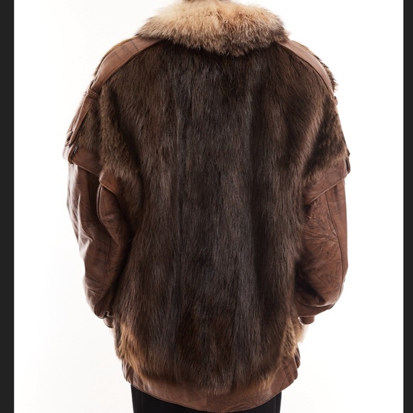 80’s fur and leather coat and vest / removable sleeves - Picture 8 of 8